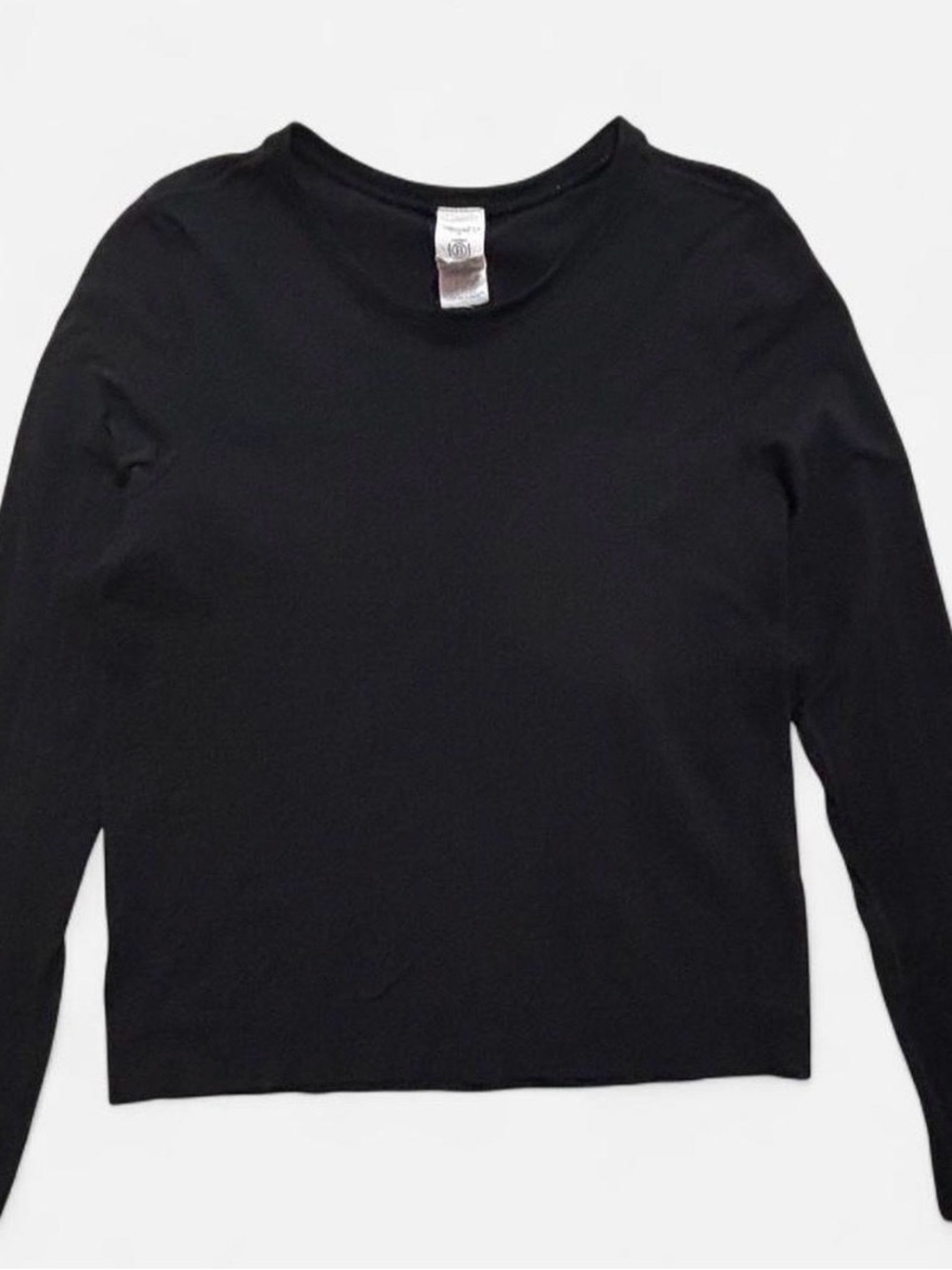 Athleta Black Long Sleeve Crewneck Top